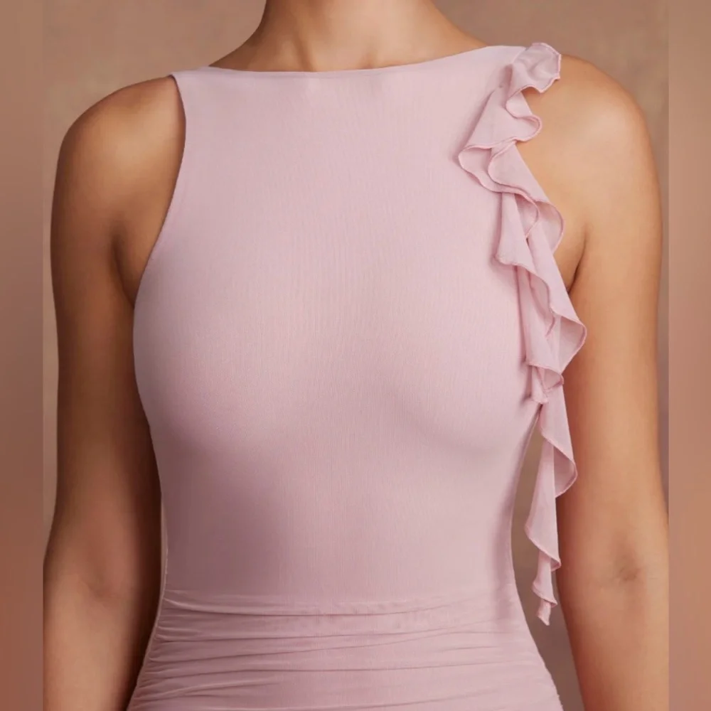 IOLANDA BACKLESS RUFFLE MINI DRESS - Picture 4 of 6